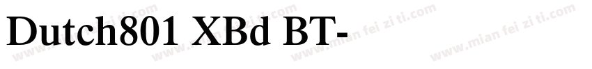 Dutch801 XBd BT字体转换